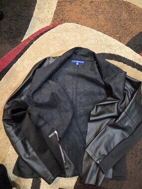 Women's Black Faux Leather Jacket - Apt. 9